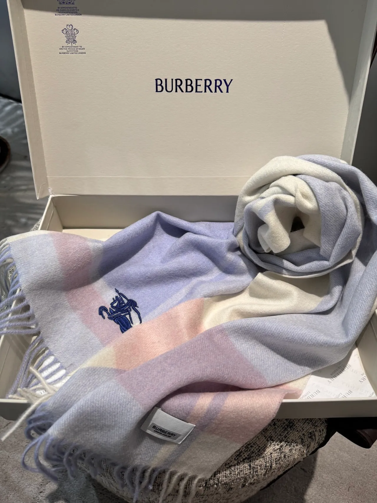 Burberry Caballero Cuadros Cachemira Bufanda 8