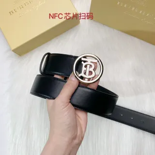 Burberry TB Belt Black Leather Belt