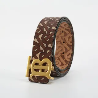 Burberry TB Ceinture Marron Beige Monogram Cuir Ceinture