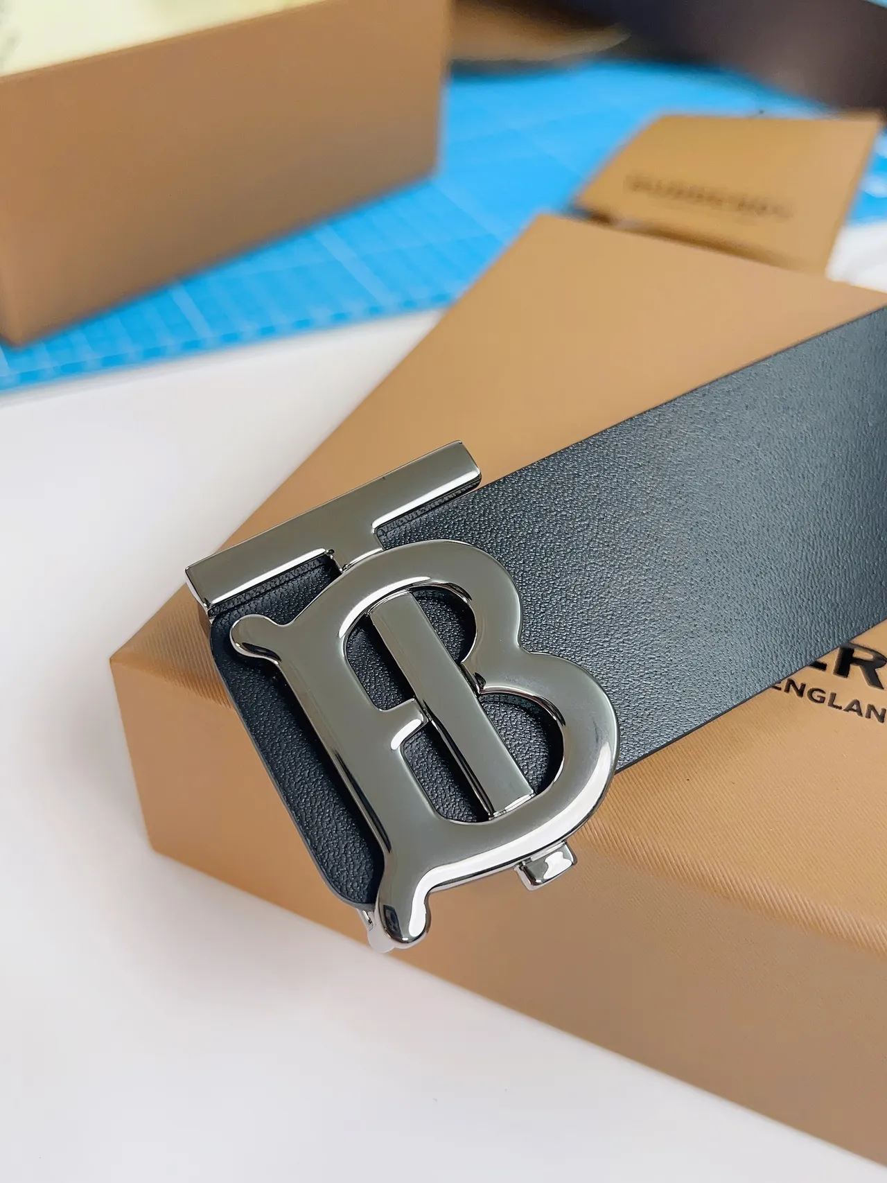 Burberry Thomas Burberry Monogram Belt Black Leather Belt 8