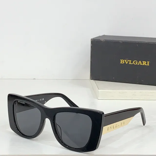 Bvlgari Marron-Ambre rectangulaire yeux de chat lunettes de soleil 6