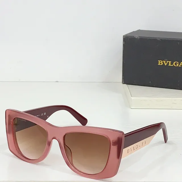Bvlgari Marron-Ambre rectangulaire yeux de chat lunettes de soleil 8