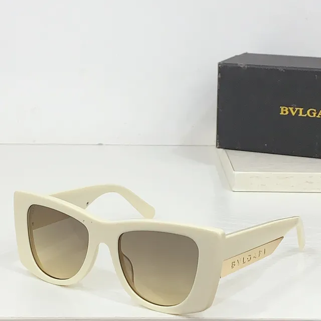 Bvlgari Marron-Ambre rectangulaire yeux de chat lunettes de soleil 9