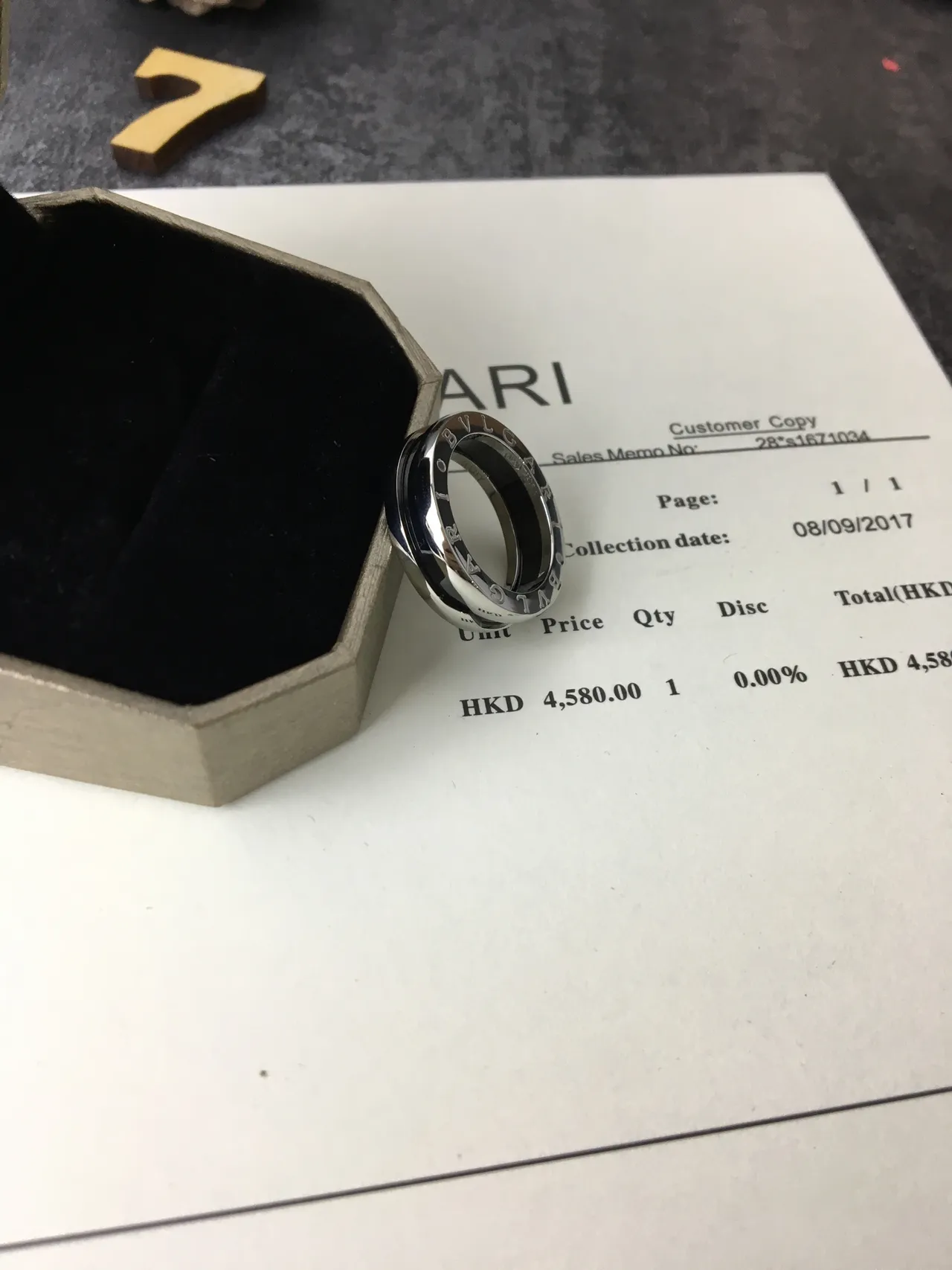 Bvlgari B.zero1 刻字银戒指 4