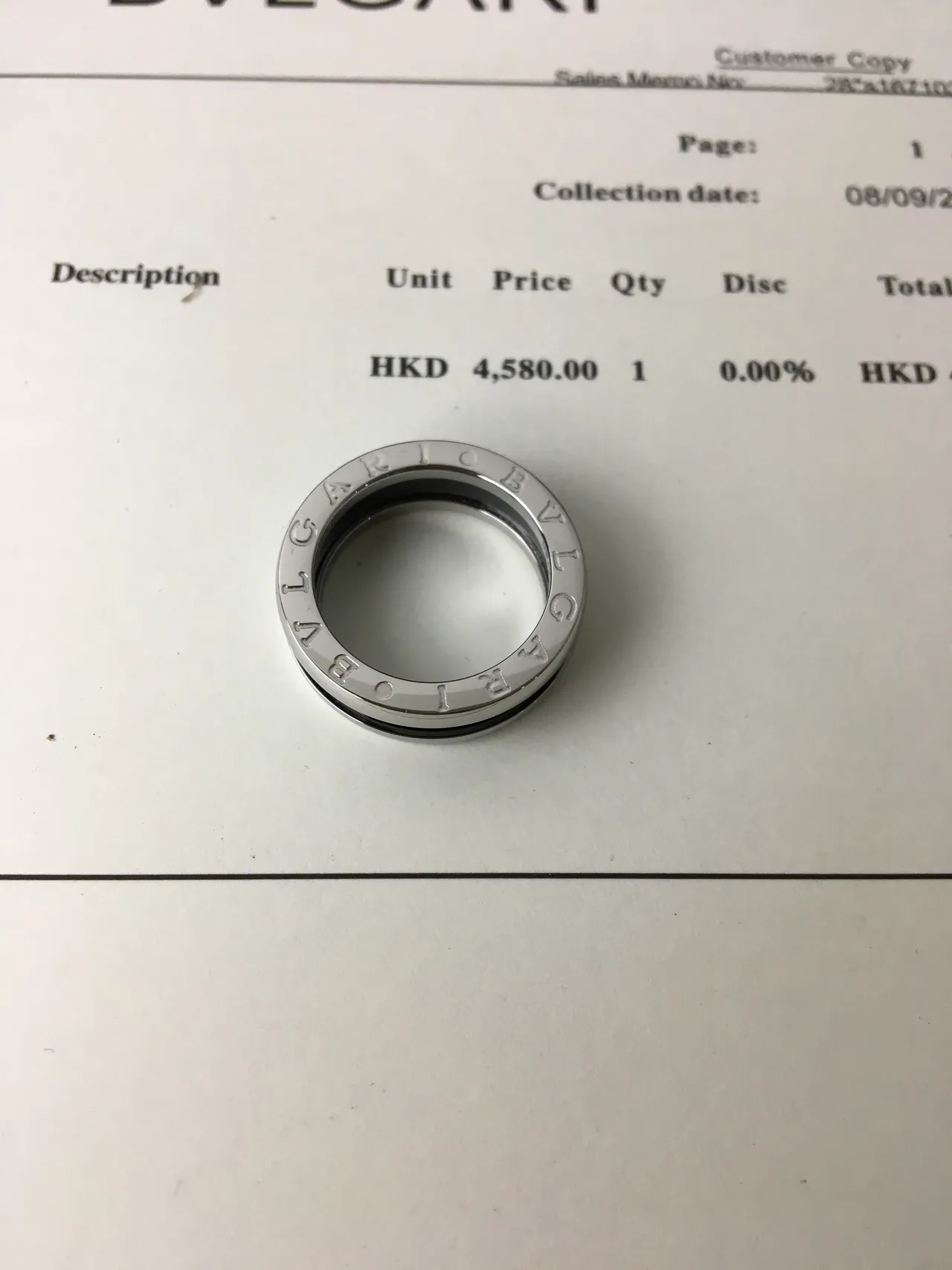 Bvlgari B.zero1 刻字银戒指 8