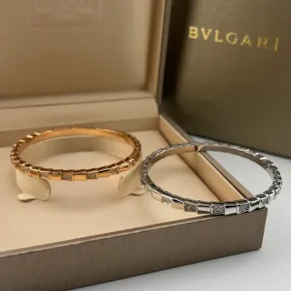 Bvlgari B.zero1 ذهب وفضة سوار سلسلة الكتل المقسمة مرصعة بالمسامير