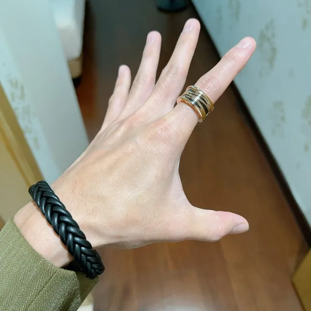 Bvlgari B.zero1 Multi-Band Black Inlay Gold-Tone Ring 2