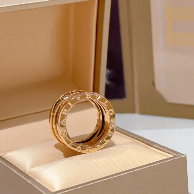 Bvlgari B.zero1 Multi-Band Black Inlay Gold-Tone Ring 3