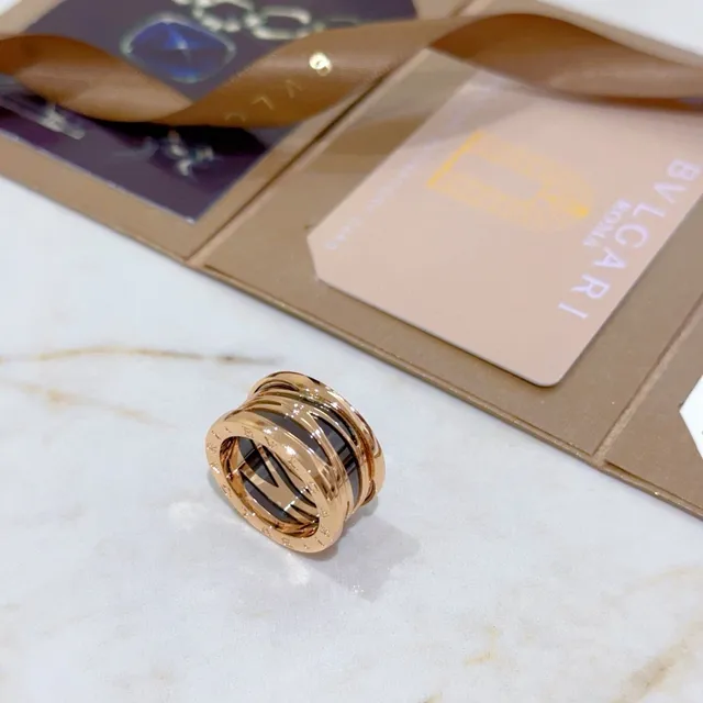 Bvlgari B.zero1 Multi-Band Black Inlay Gold-Tone Ring 4