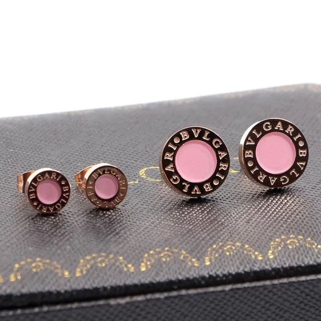 Bvlgari B.zero1 Pink Gold Circular Disc Engraved Band Earrings 3