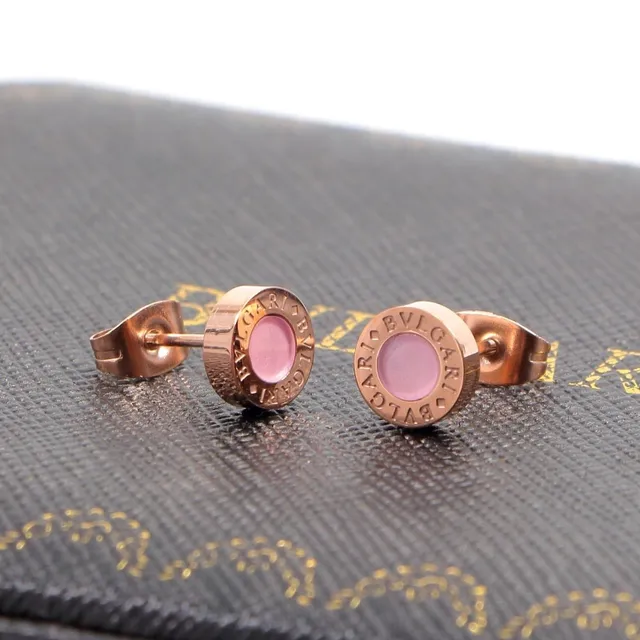 Bvlgari B.zero1 Pink Gold Circular Disc Engraved Band Earrings 4