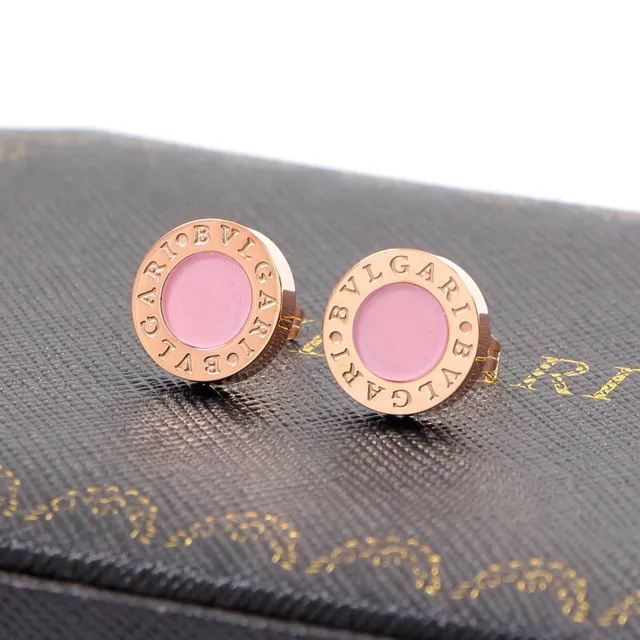 Bvlgari B.zero1 Pink Gold Circular Disc Engraved Band Earrings 6
