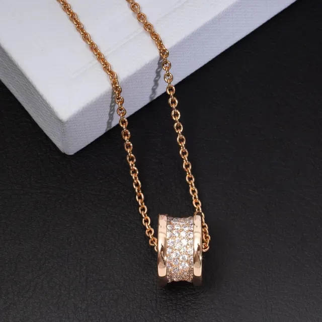 Bvlgari B.zero1 घूर्णन डबल-रिंग पावे क्रिस्टल हार 4