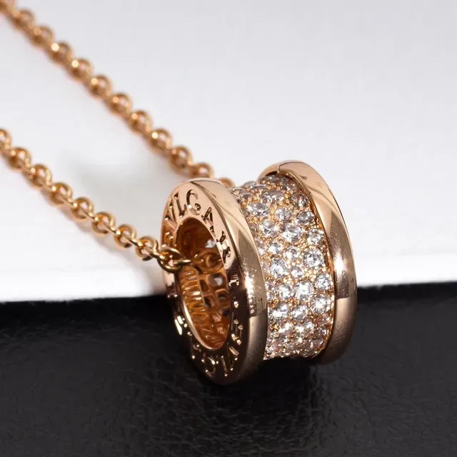 Bvlgari B.zero1 घूर्णन डबल-रिंग पावे क्रिस्टल हार 6
