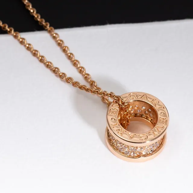 Bvlgari B.zero1 घूर्णन डबल-रिंग पावे क्रिस्टल हार 7