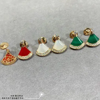 Bvlgari Divas’ Dream Fan-Shaped Enamel and Gemstone Earrings