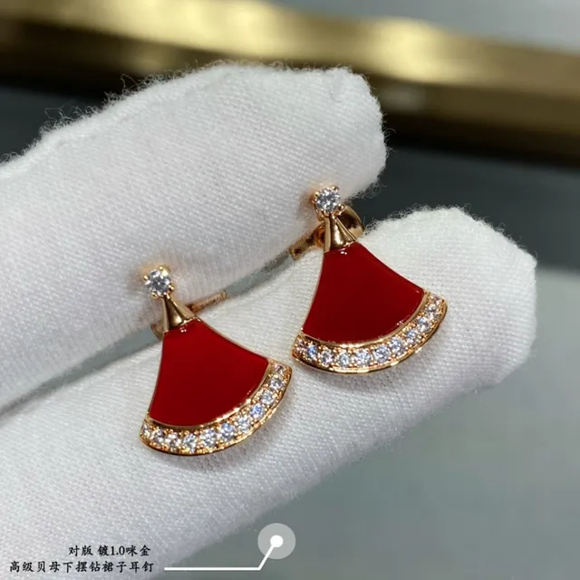 Bvlgari Divas’ Dream Fan-Shaped Enamel and Gemstone Earrings 2