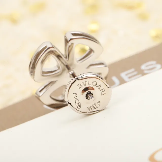 Bvlgari Fiorever Flower-Shaped Rose Gold and Silver Stud Earrings 3