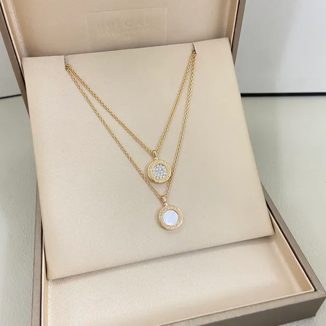 Bvlgari Gold Silver Layered Multi-Chain Circular Medallion Pendants Necklace 4
