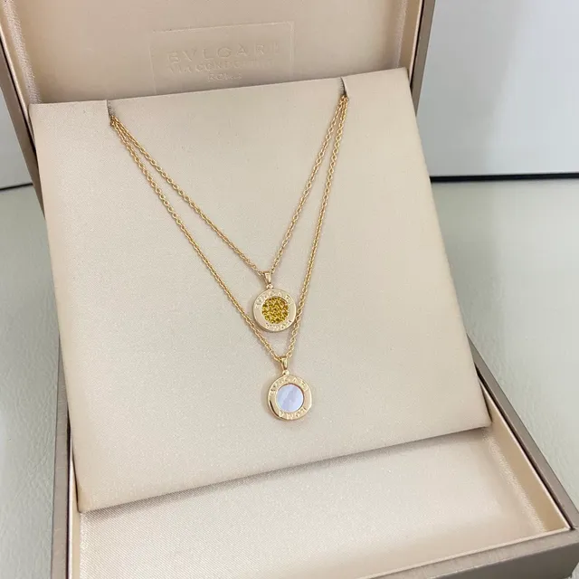 Bvlgari Gold Silver Layered Multi-Chain Circular Medallion Pendants Necklace 5