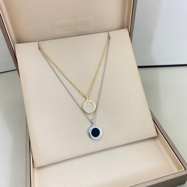 Bvlgari Gold Silver Layered Multi-Chain Circular Medallion Pendants Necklace 7