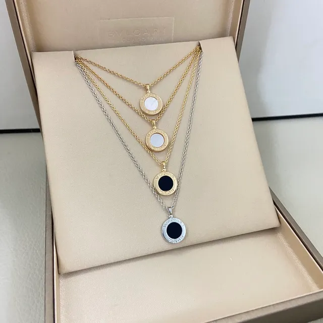 Bvlgari Gold Silver Layered Multi-Chain Circular Medallion Pendants Necklace 8