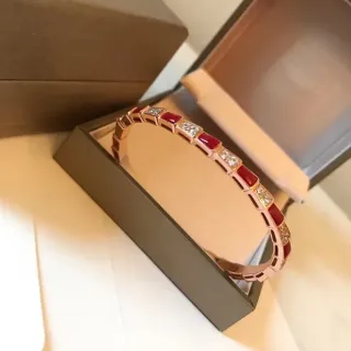Bvlgari Red Gold Segmented Rigid Bangle Rose Bracelet