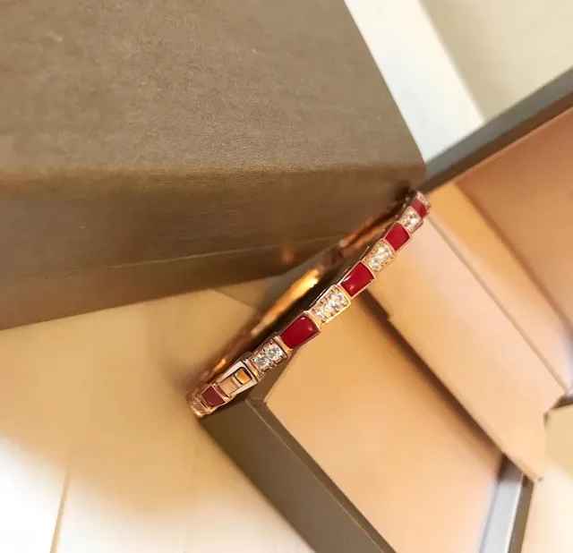 Bvlgari लाल सोना सेगमेंटेड रिजिड बैंगल गुलाबी ब्रेसलेट 2