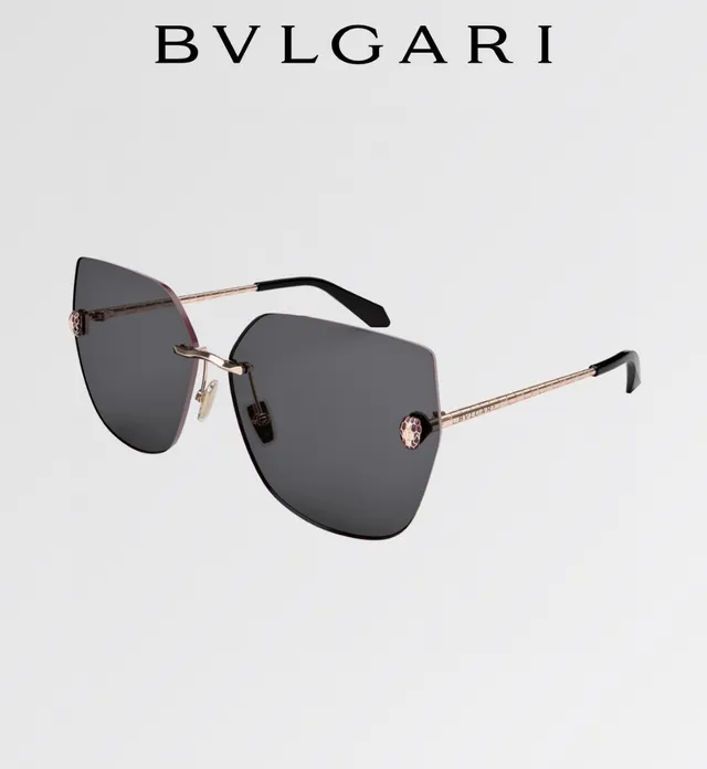Bvlgari 无框 金色调 黑色太阳镜 2