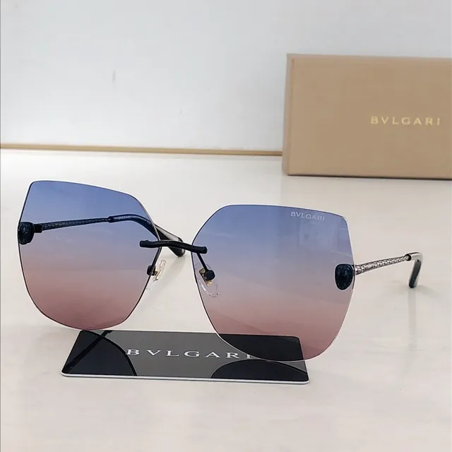 Bvlgari 无框 金色调 黑色太阳镜 4