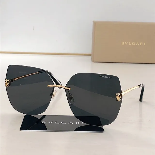 Bvlgari 无框 金色调 黑色太阳镜 5