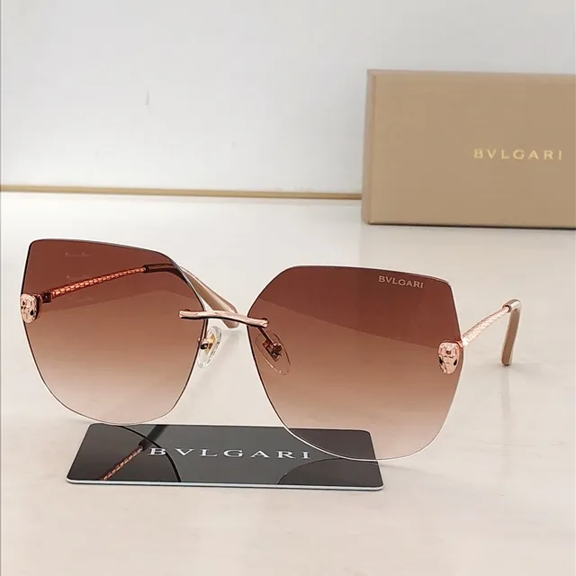 Bvlgari 无框 金色调 黑色太阳镜 6
