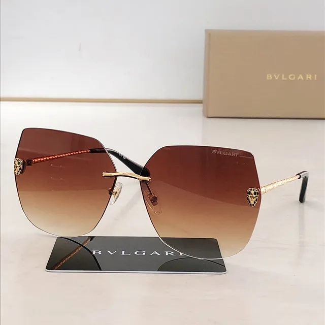 Bvlgari 无框 金色调 黑色太阳镜 7