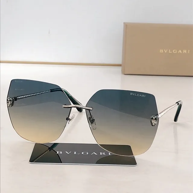 Bvlgari 无框 金色调 黑色太阳镜 8