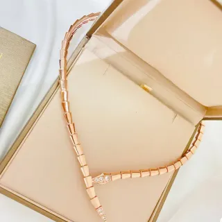 Bvlgari Serpenti Rose Gold Tone Pavé Diamond Necklace