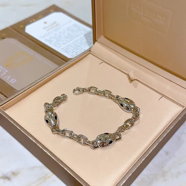 Bvlgari Serpenti Twin Serpent Head Silver-Tone Bracelet 2