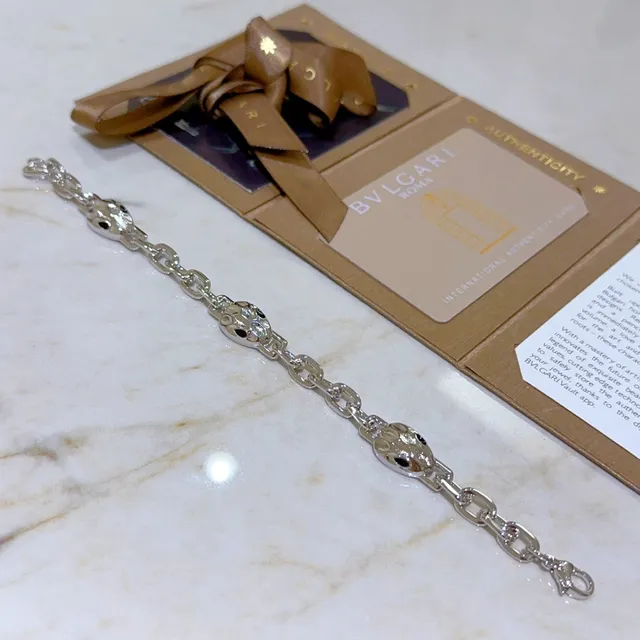Bvlgari Serpenti Twin Serpent Head Silver-Tone Bracelet 3