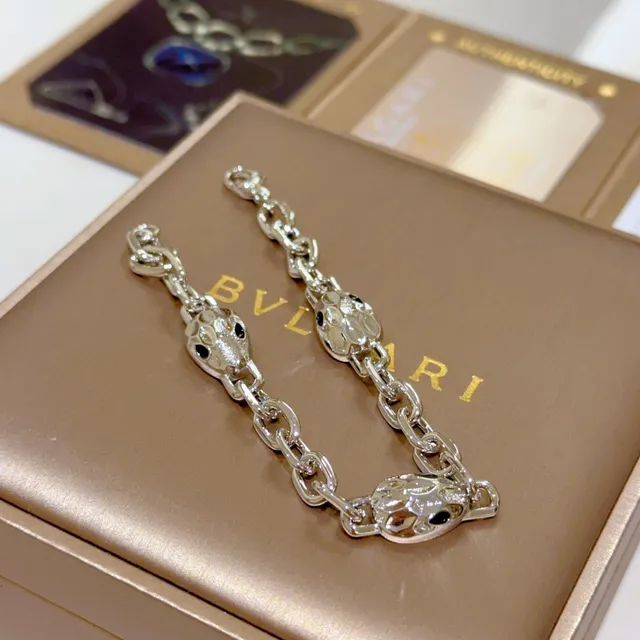 Bvlgari Serpenti Twin Serpent Head Silver-Tone Bracelet 9