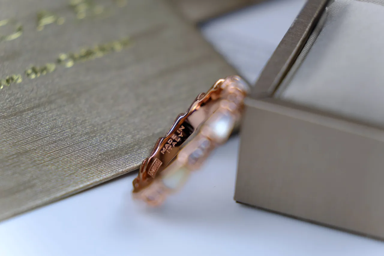 Bvlgari Serpenti Viper Anillo de Oro Rosa Pavé y Piedras Facetadas 11