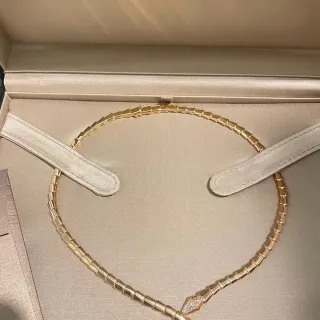 Bvlgari Serpenti Yellow Gold Pavé Diamond Snake Necklace