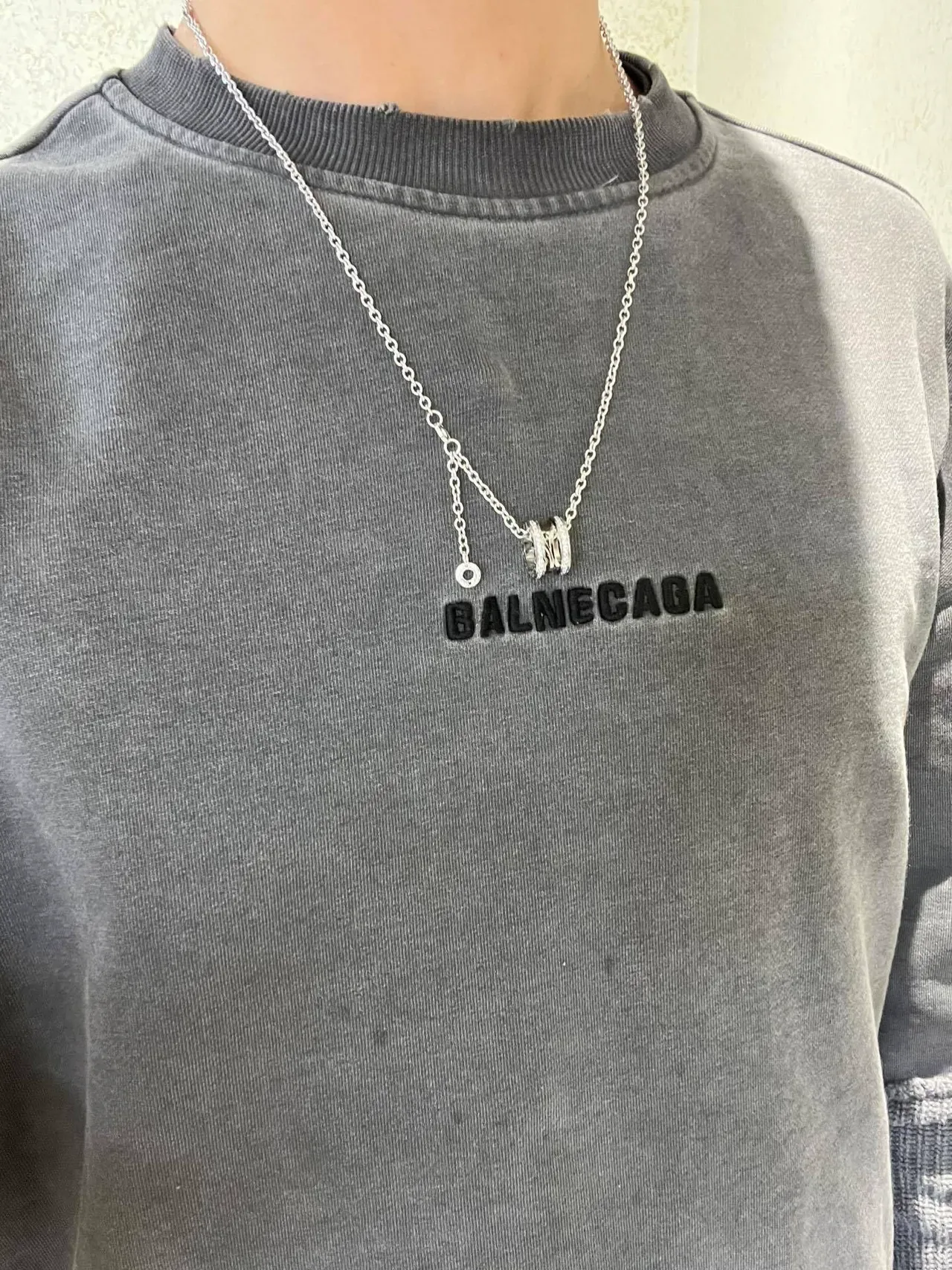 Bvlgari चाँदी सोना मल्टी रिंग घूर्णन पेंडेंट पावे डायमंड एक्सेंट्स नेस्लेस 8