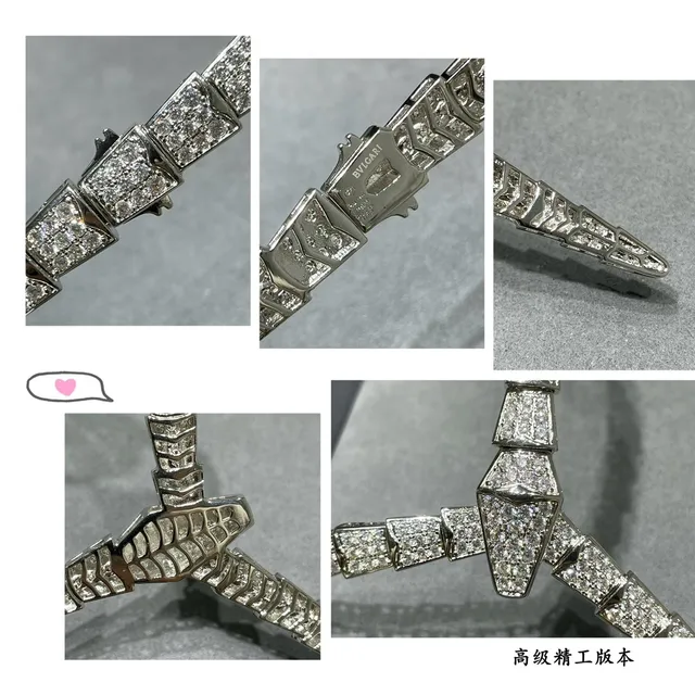 Bvlgari Silver White Articulated Segmented Pavé-Set Necklace 4