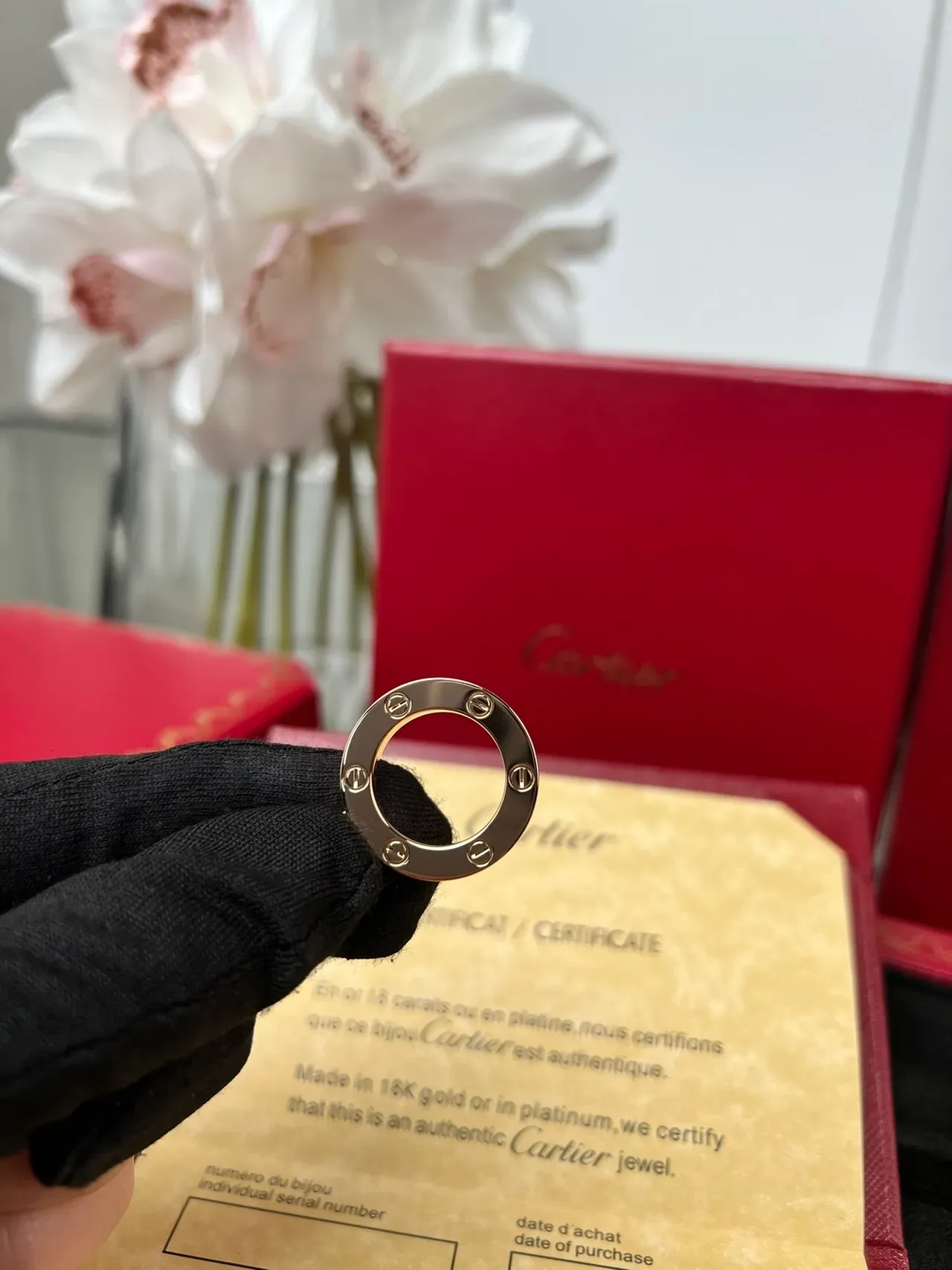 Cartier Gold Red Chain Circular Open-Ring Pendant Necklace 6