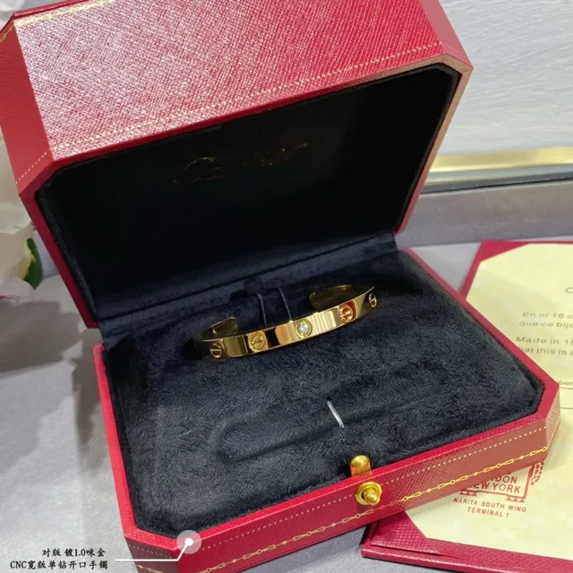 Cartier Gold Silver Open Bangle Screw-Motif Bracelet 4