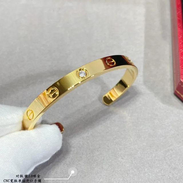 Cartier Gold Silver Open Bangle Screw-Motif Bracelet 5
