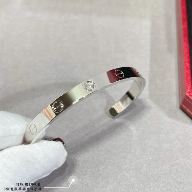Cartier Gold Silver Open Bangle Screw-Motif Bracelet 6