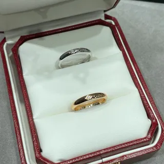 Cartier Juste un Clou خاتم بالمعدن المصقول الذهبي والفضي مع الماس المركزي الوحيد