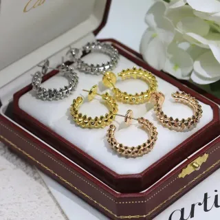 Cartier Juste un Clou সোনা রূপার রং এর স্পাইক হুপ কনিক্যাল স্টাড ইয়ারিংস