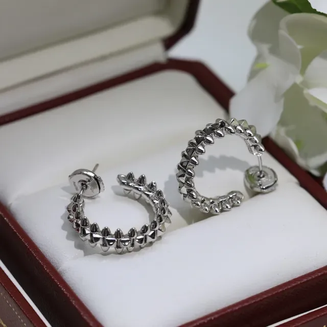 Cartier Juste un Clou Gold Silver Spiked Hoop Conical Studs Earrings 3