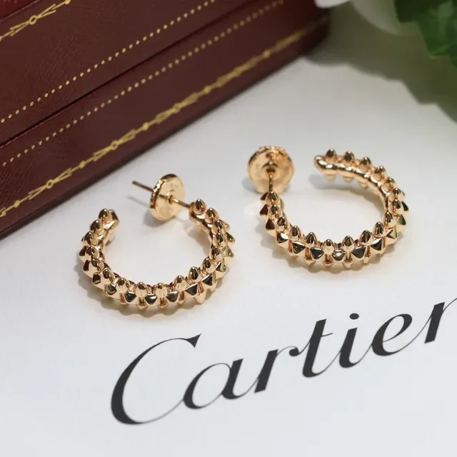 Cartier Juste un Clou Gold Silver Spiked Hoop Conical Studs Earrings 7